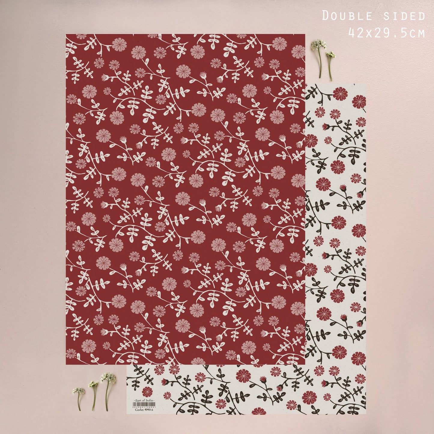 Small Gift Wrap Sheet-Red Daisy