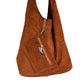 Suede Leather Slouchy Handbag