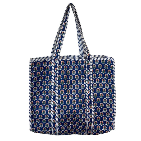 Sunflower Block Print Tote Bag