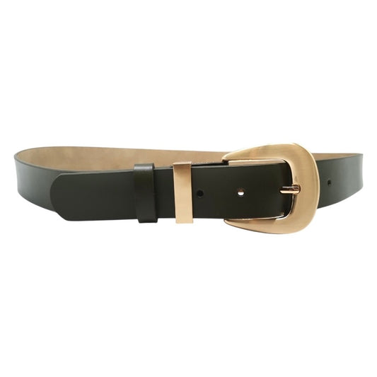 Leather Gold Buckle Belt