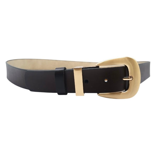 Leather Gold Buckle Belt