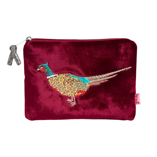 Pheasant Velvet Purse