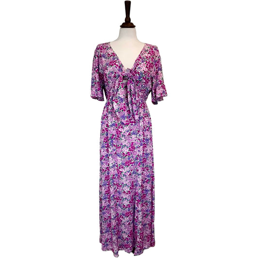 Aurora Floral Tie Front Maxi Dress