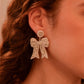 Pearl Bow Beaded Drop Earrings