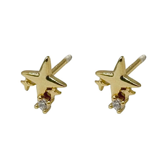 Gold Star With Small Cubic Zirconia