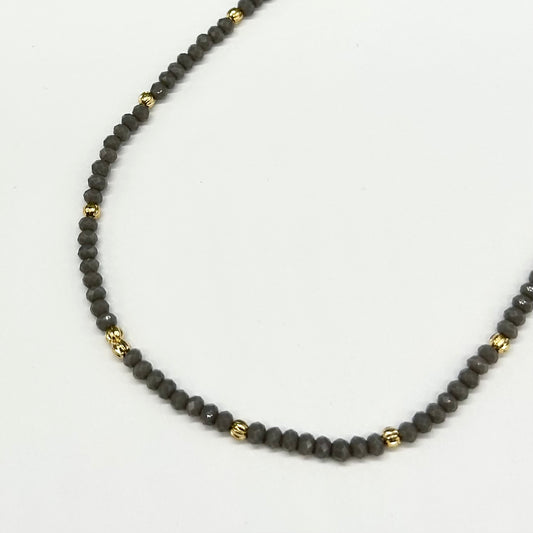 Gold & Facet Bead Necklace