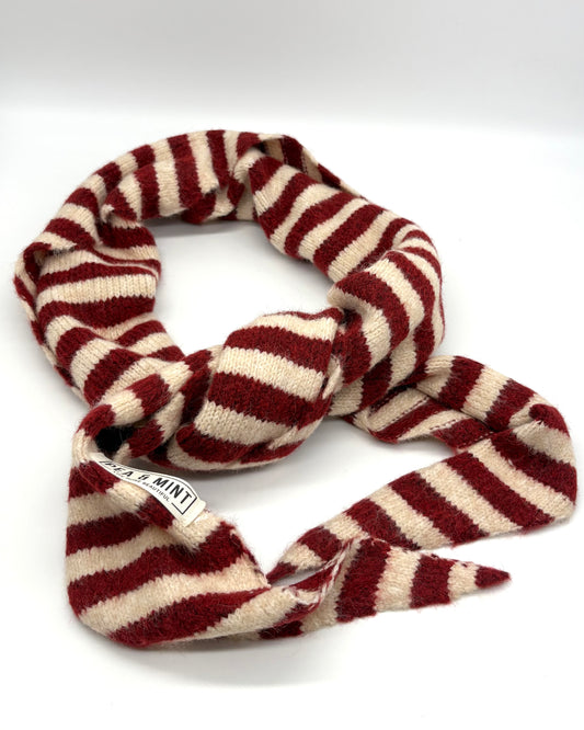 Large Stripe Wool Mix Triangle Scarf