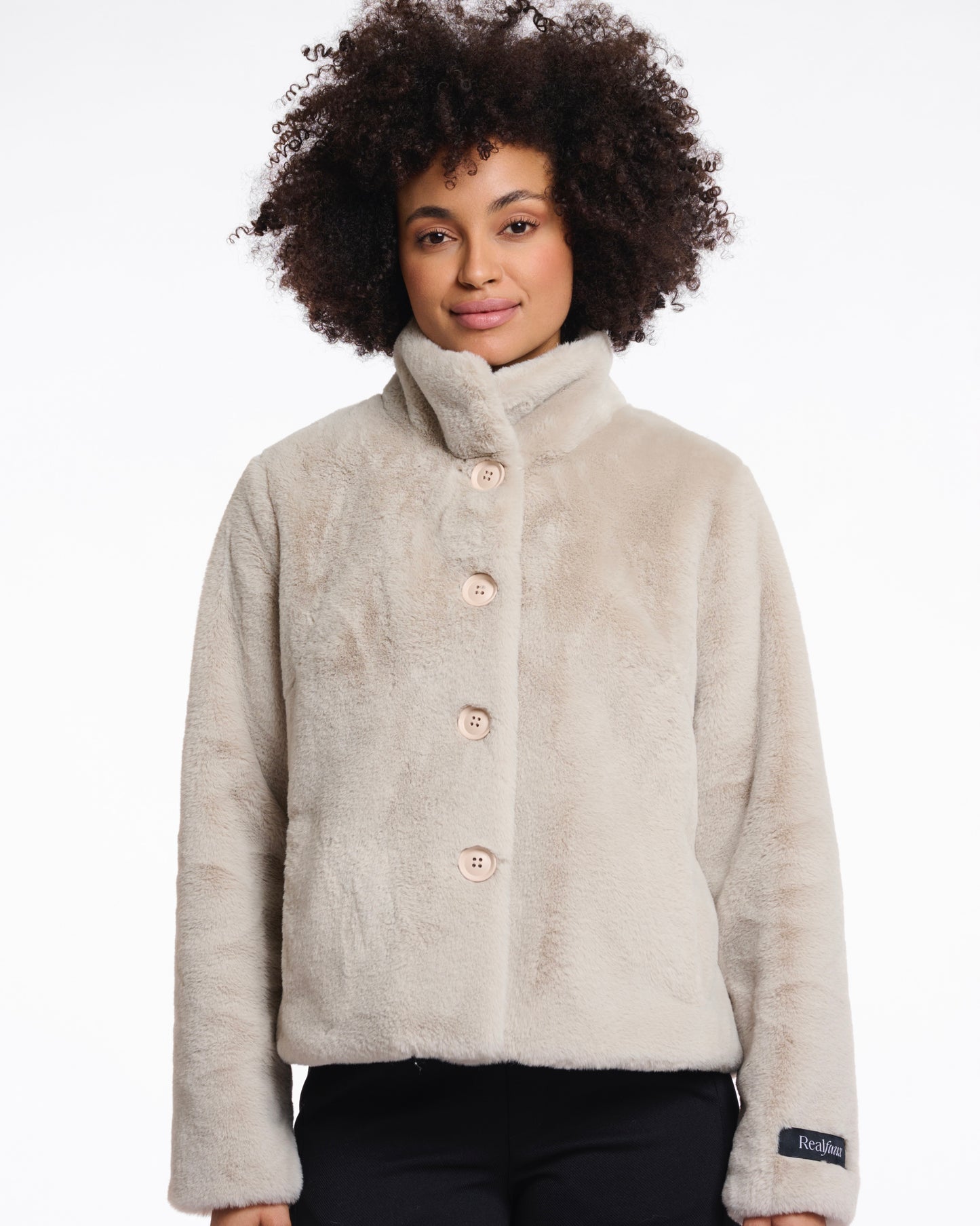 Rino & Pelle Vie Single Breasted Faux Fur Jacket