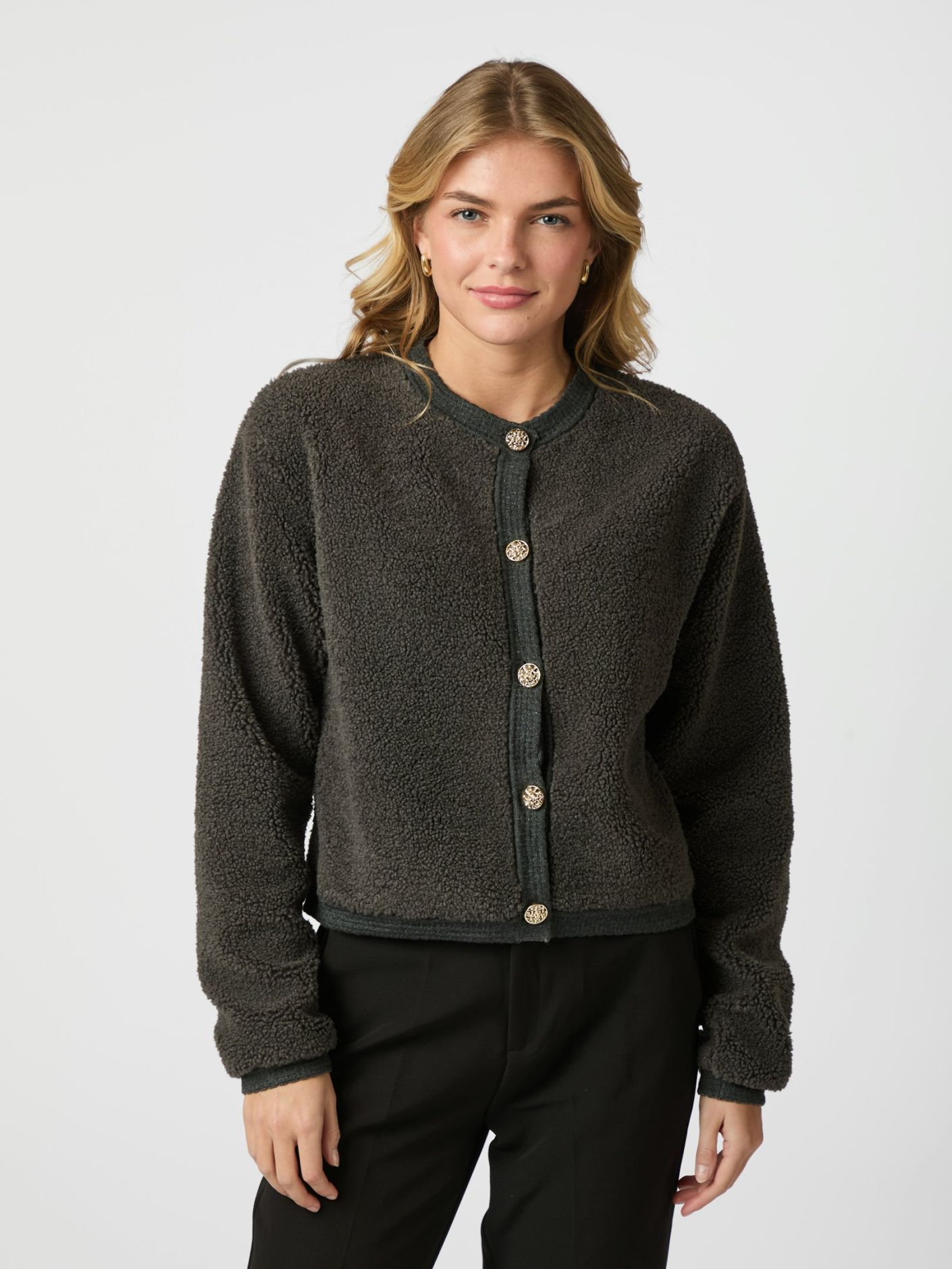 Neo Noir Limo Fluffy Knit Cardigan