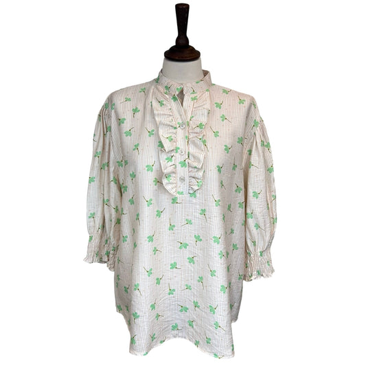 Violet Shirring Sleeve Blouse