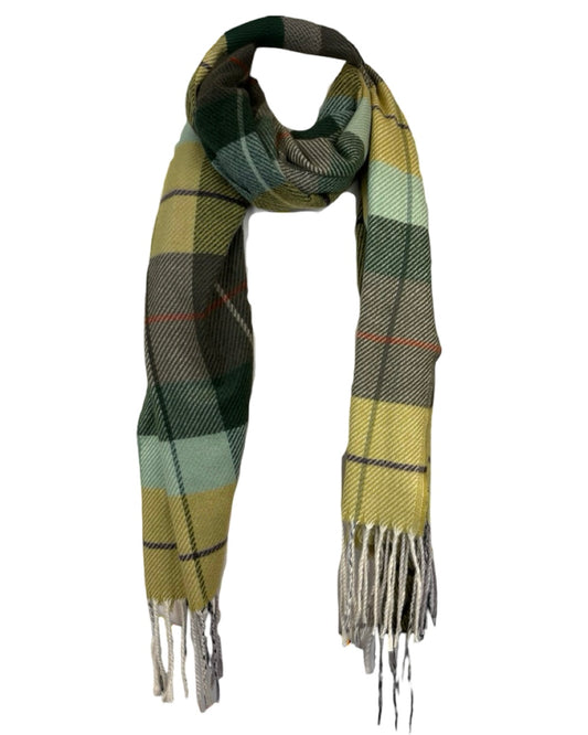 Lined Tartan Tassel Scarf