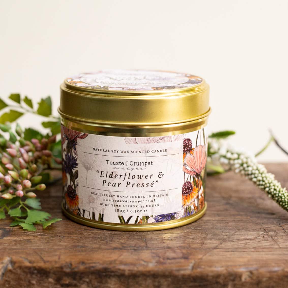 Toasted Crumpet Elderflower & Pear Presse Candle Tin