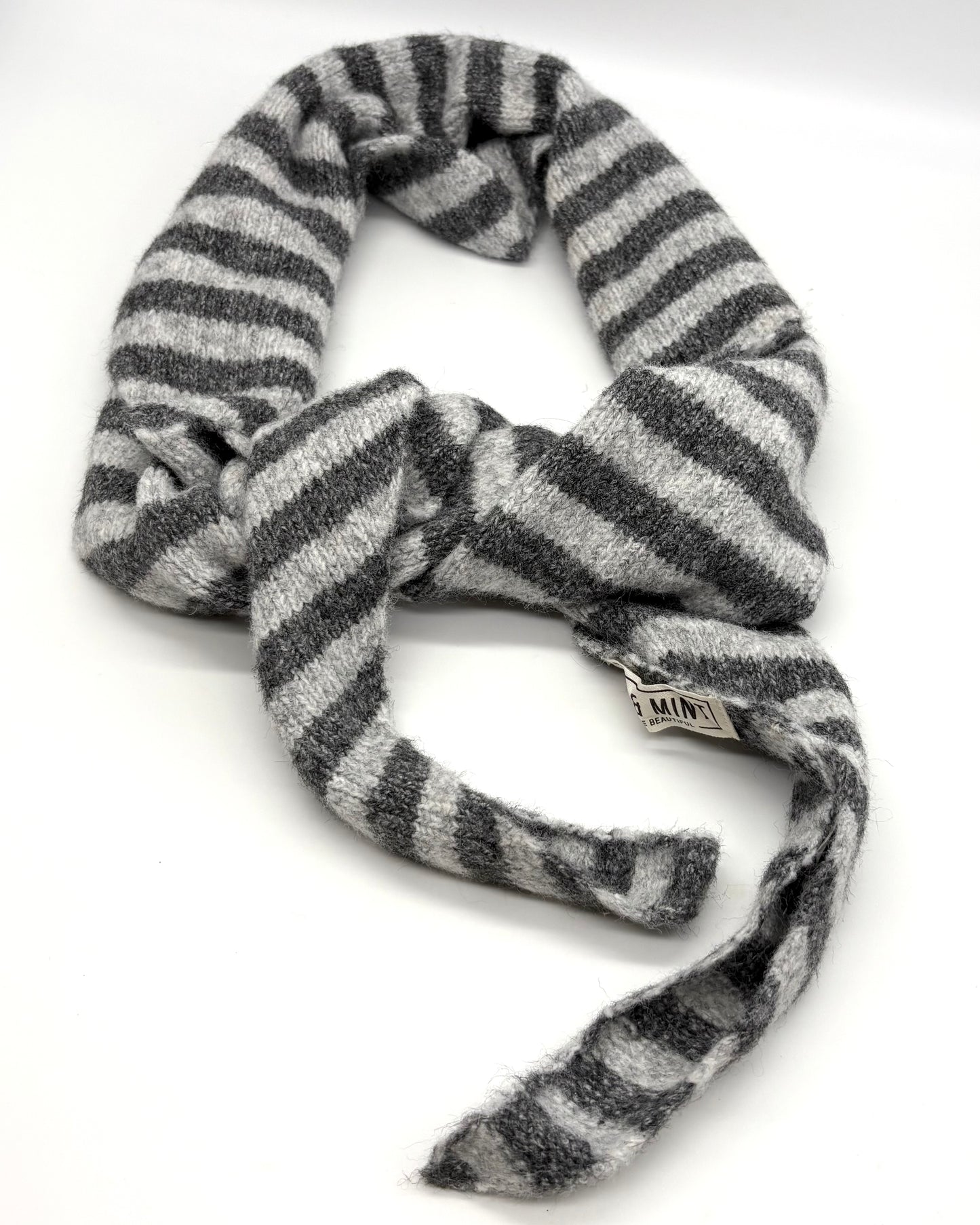 Large Stripe Wool Mix Triangle Scarf