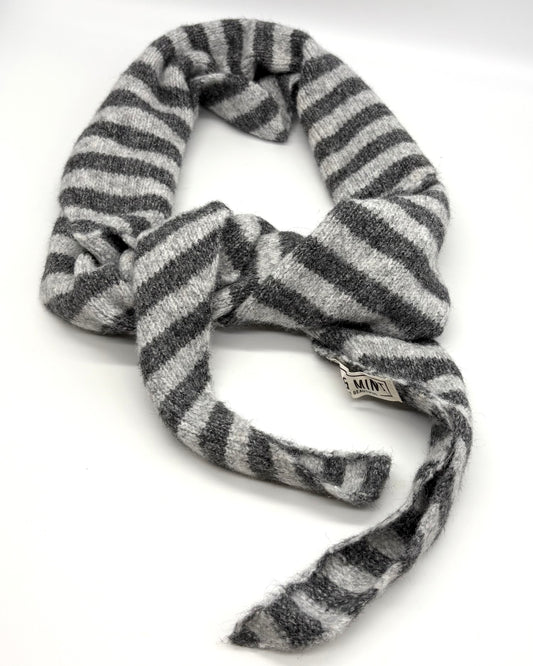 Large Stripe Wool Mix Triangle Scarf