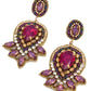 Pink & Gold Art Deco Earrings
