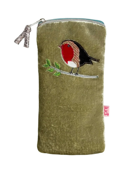 Velvet Robin Glasses Purse