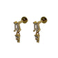 Gold Triangle Drop Stud With Double Cubic Zirconia