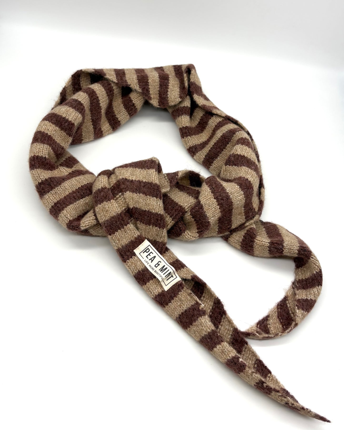 Large Stripe Wool Mix Triangle Scarf