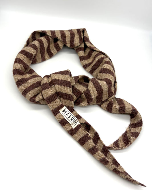 Large Stripe Wool Mix Triangle Scarf