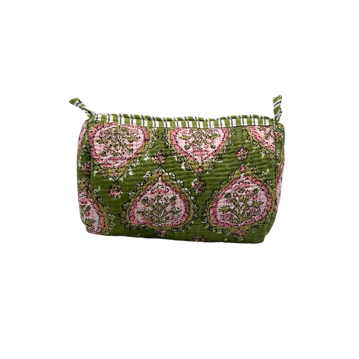 Hyacinth Block Print Trio Of Cosmetic Bags