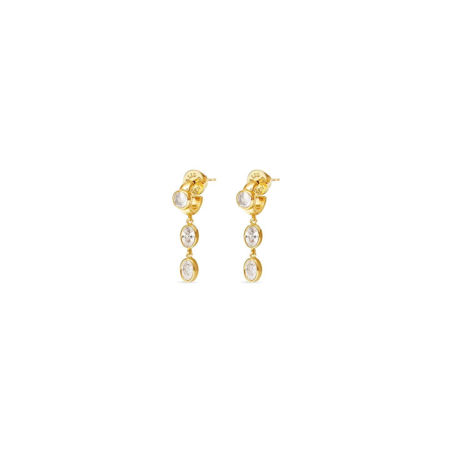 Talis Chains CZ Two Drop Huggies