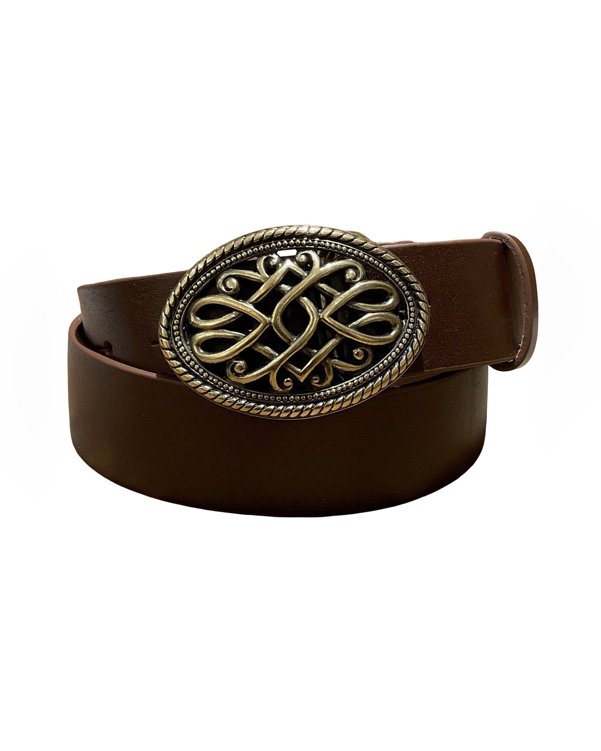 Vintage Round Buckle Leather Belt