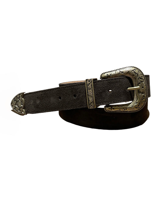 Vintage Buckle Suede Belt