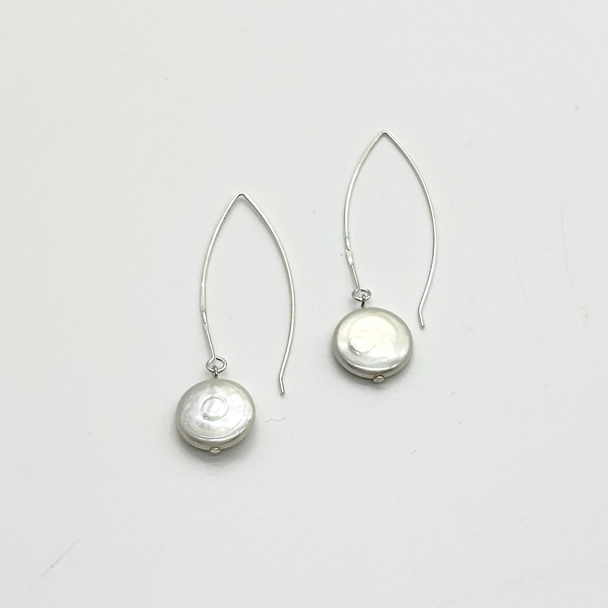 Flat Stone Drop Earrings