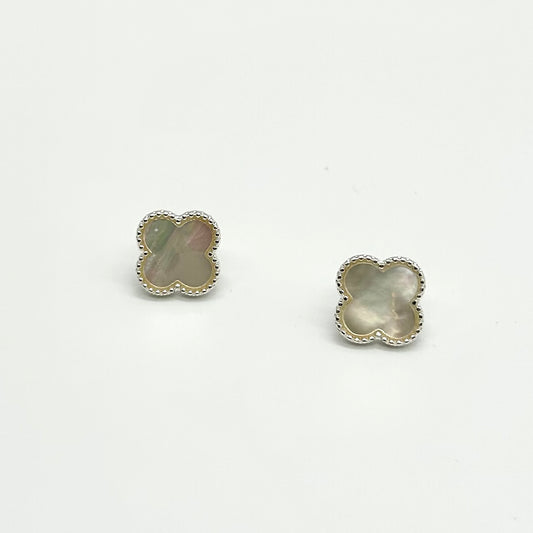 Mother Of Pearl Clover Shape Stud