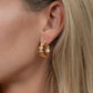 Heart Multi Gem Hoop Earrings