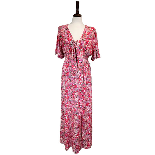 Aurora Floral Tie Front Maxi Dress