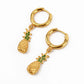 Pineapple Cubic Zirconia Huggie Earrings