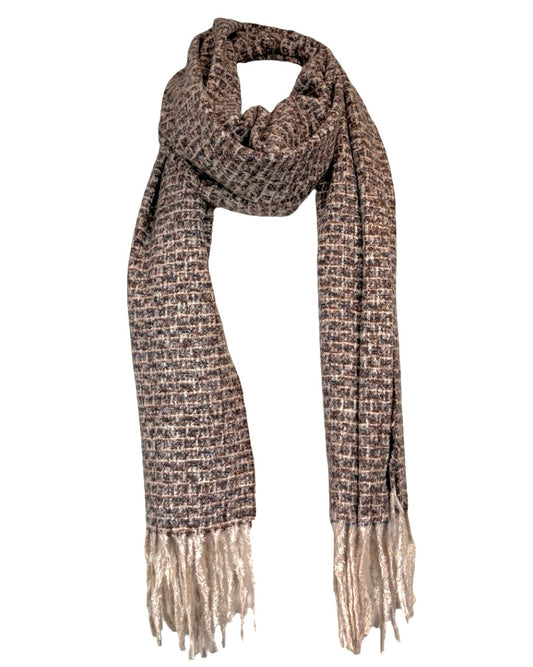Coloured Line Tassel Scarf