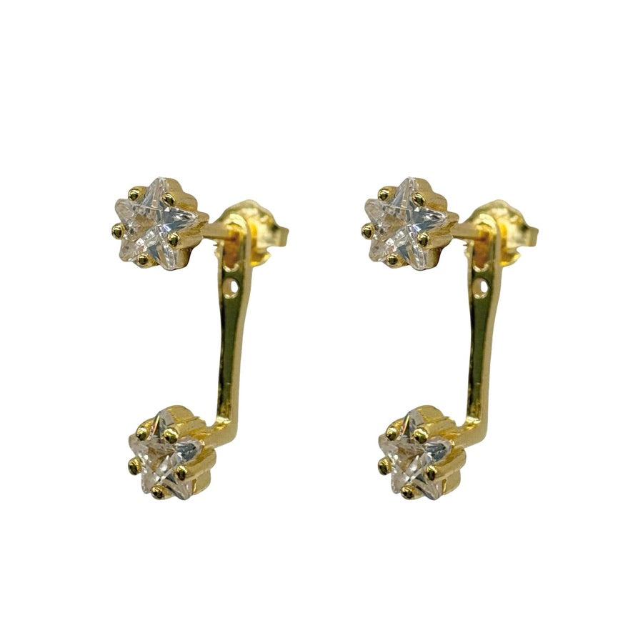 Gold Star Ear Jacket With Cubic Zirconia