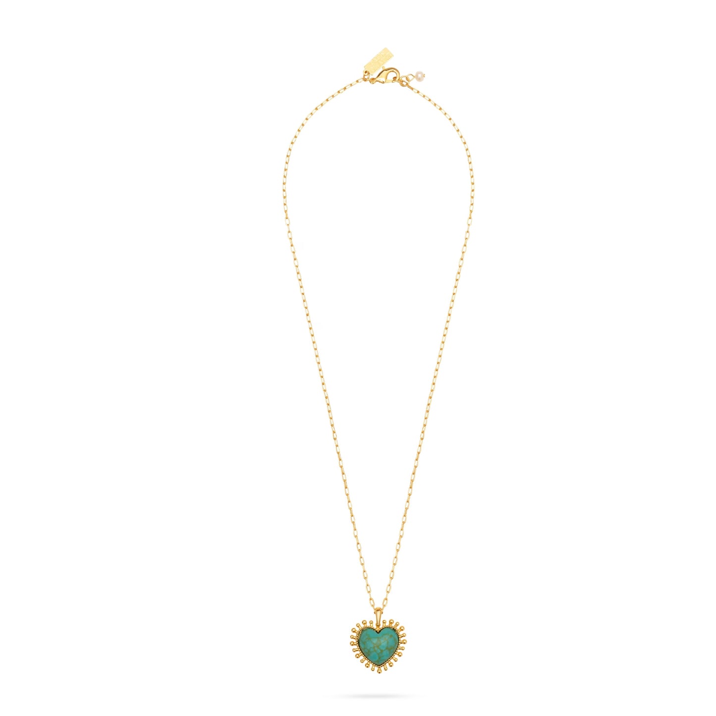 Talis Chains Mini Heart Pendant Necklace - Turquoise