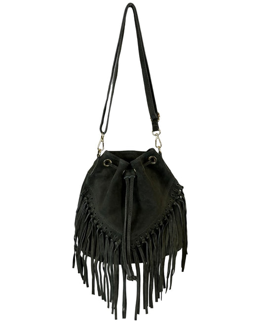 Suede Tassel Crossbody Bag