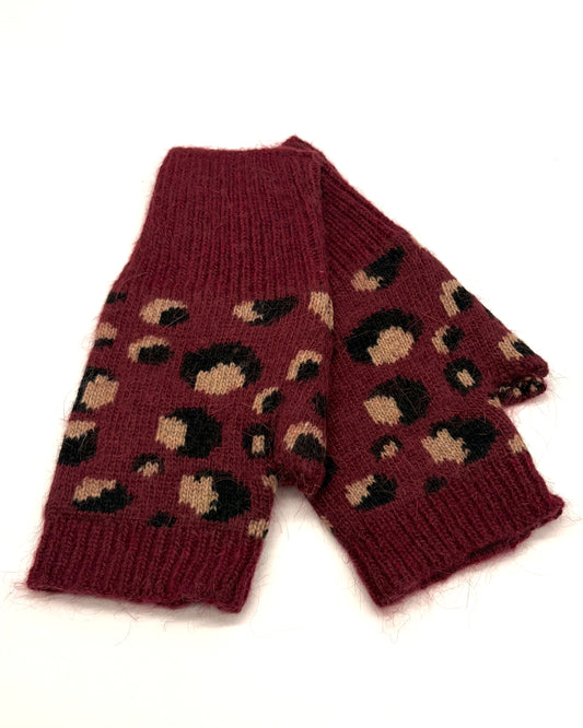 Leopard Print Fingerless Gloves
