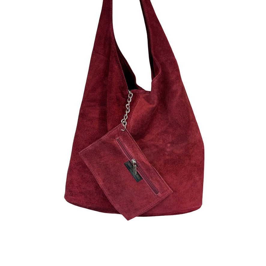 Suede Leather Slouchy Handbag