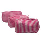 Stripe Block Print Trio Of Cosmetic Bags