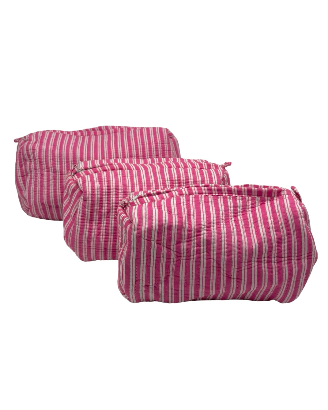Stripe Block Print Trio Of Cosmetic Bags