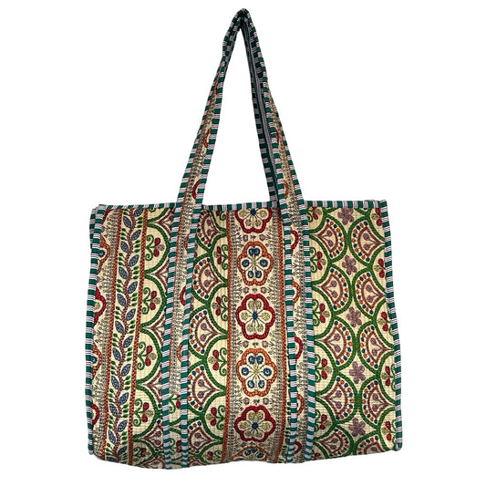 Orchid Block Print Tote Bag