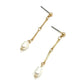 Double Link Pearl Drop Earrings
