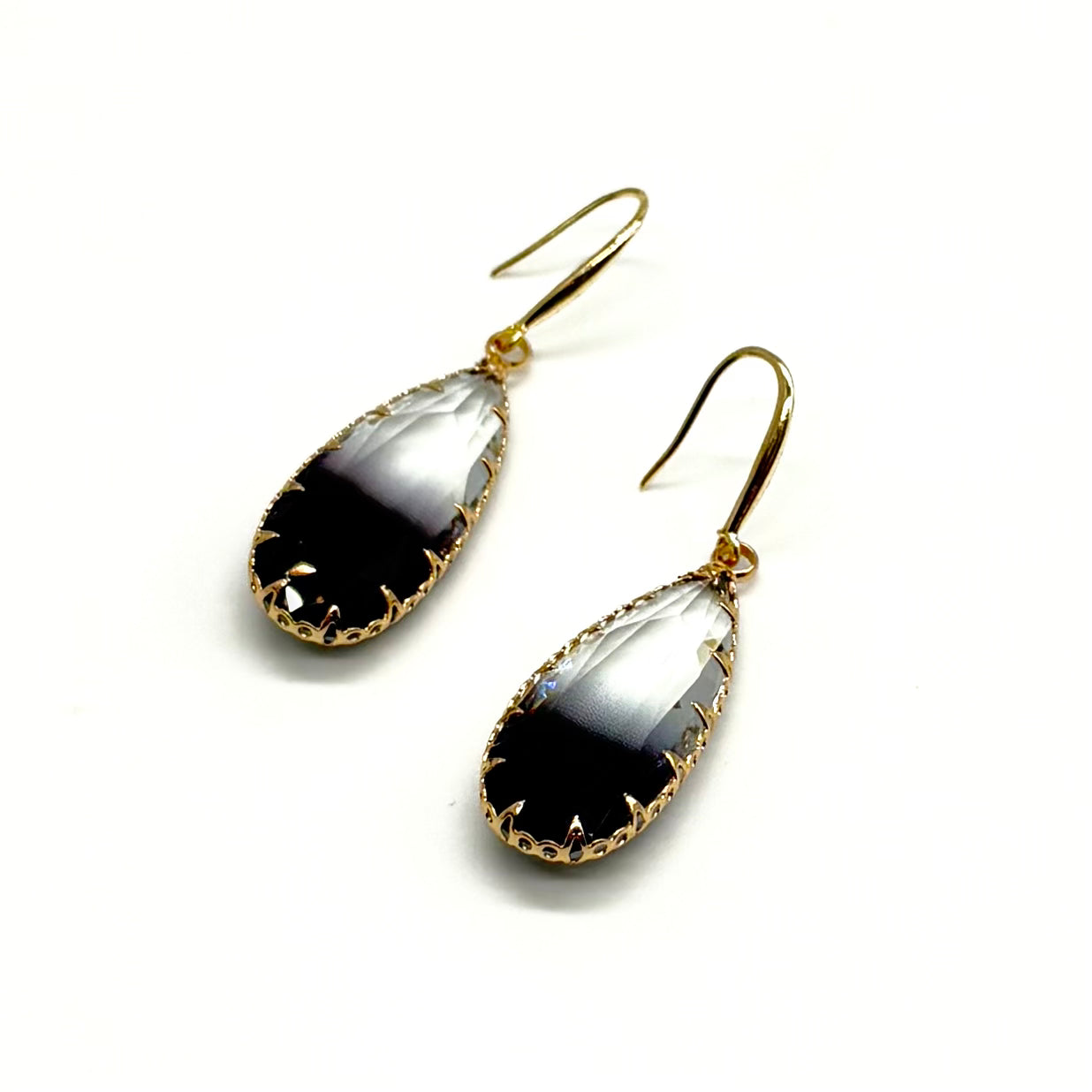 Two Tone Tear Drop Earrings