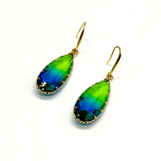 Two Tone Tear Drop Earrings