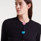 Compania Fantastica Carina Heart Button Cardigan