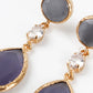 Grey Lilac Stone Triple Drop Earrings