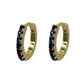 Gold Blue Cubic Zirconia Huggie