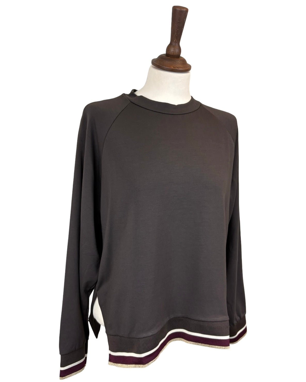 Olive Glitter Edge Sweatshirt