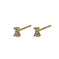 Gold Double Cubic Zirconia Studs