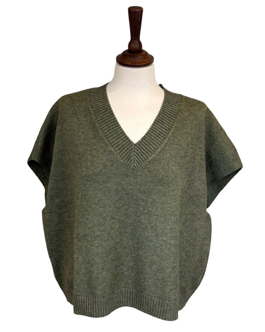 Adelita Ribbed V Neck Sweater Vest